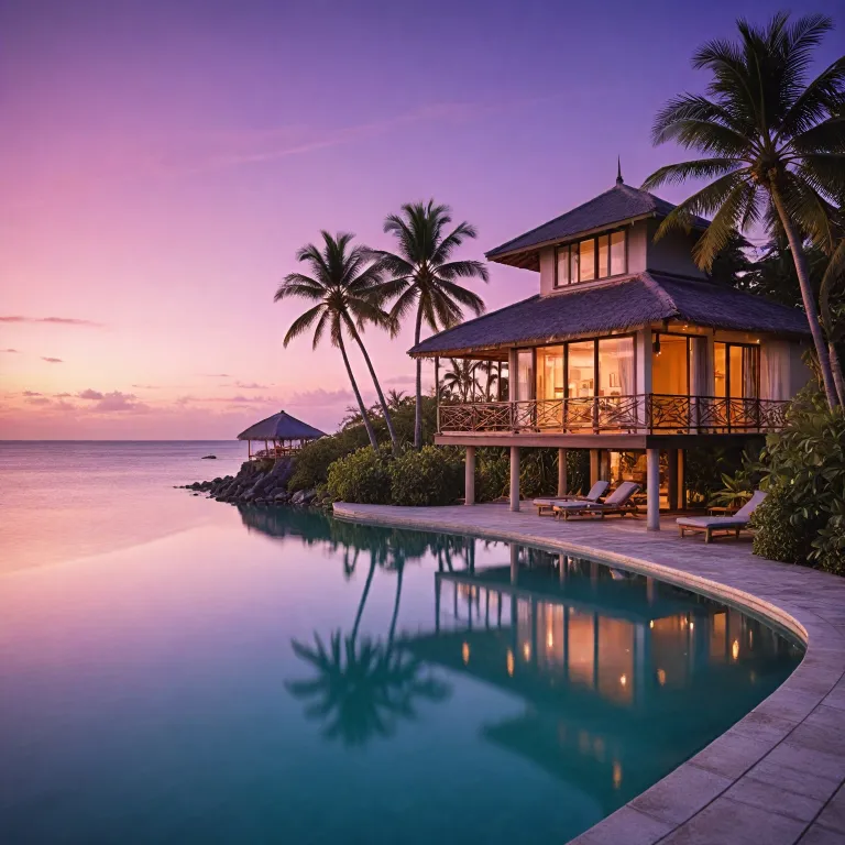 Experience the elegance of a horizon water villa with pool in the Caribbean